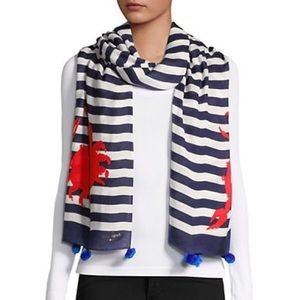 Kate Spade Hanging Crab Oblong Scarf NWT